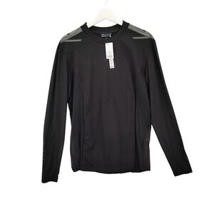 ASOS Women Goth Cyber Mesh Panel Club Long Sleeve Top XL Black Sheer Detail NEW